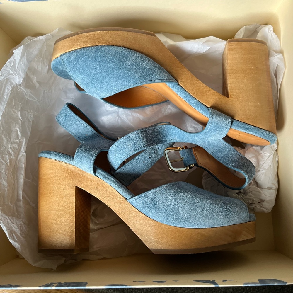 Sézane Blue Fausta Clog NIB - Picture 2 of 6